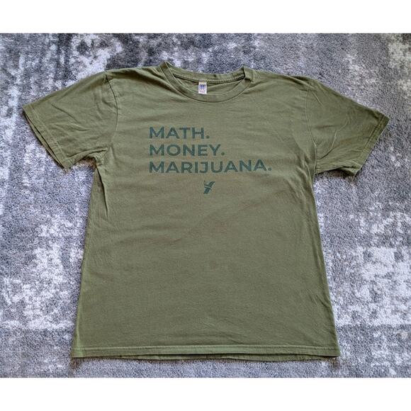 Math. Money. Marijuana. Andrew Yang T-Shirt 100% Cotton - Large, Made In USA - Picture 1 of 10
